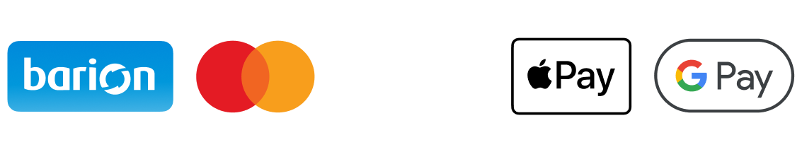 A kényelmes és biztonságos online fizetést a Barion Payment Zrt. biztosítja, MNB engedély száma: H-EN-I-1064/2013. Bankkártya adatai áruházunkhoz nem jutnak el.